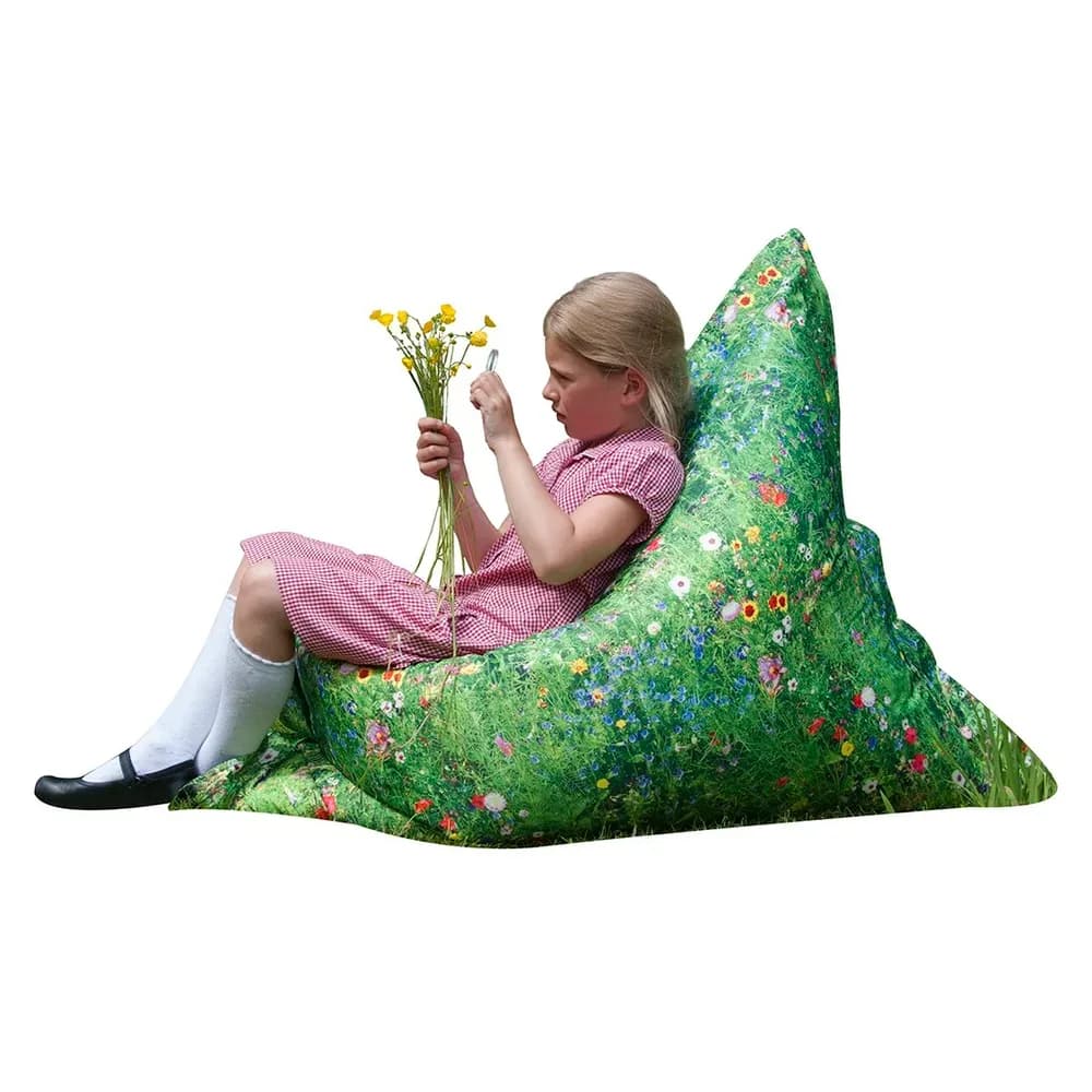Pernă de podea puf cu imprimeu Pajiște naturală – 100cm x 125cm — miniatură