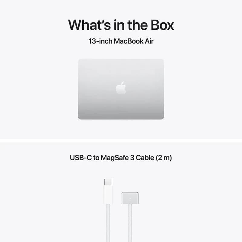 MacBook Air 13.6" Retina/Apple M5 (CPU 10-core, GPU 10-core, NeuralEngine16-core)/16GB/512GB - Silver - INT KB (No Adapter) - 2026 (CTO from MDH74RO/A) — miniatură
