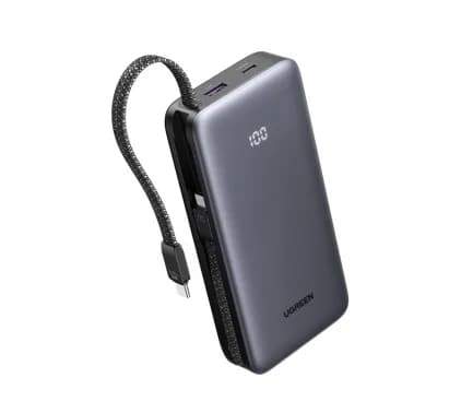 POWER BANK Ugreen "PB528", 20000mAh, 30W, 1 x USB, 1 x USB Type-C, 2 x USB Type-C integrat, gri, "55985B"