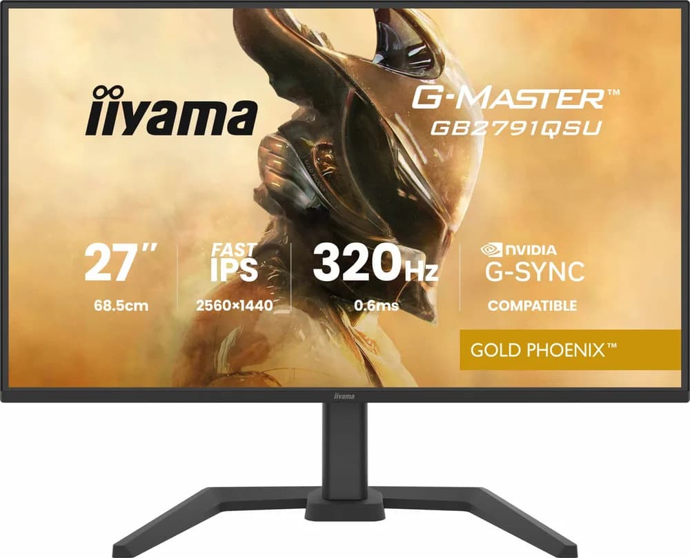 IIYAMA Monitor LED GB2791QSU-B1 G-MASTER 27" Fast IPS, 2560x1440 320Hz, 16:9, 350cd, 0.6ms, HDMI, DP, USB HUB, Full Ergo "GB2791QSU-B1"