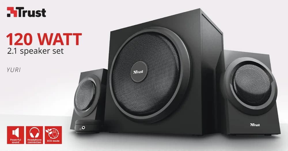 BOXE TRUST, "Yuri " 2.1, RMS: 60 W (2x 15W, 1 x 30W) negru, "TR-23696" — miniatură