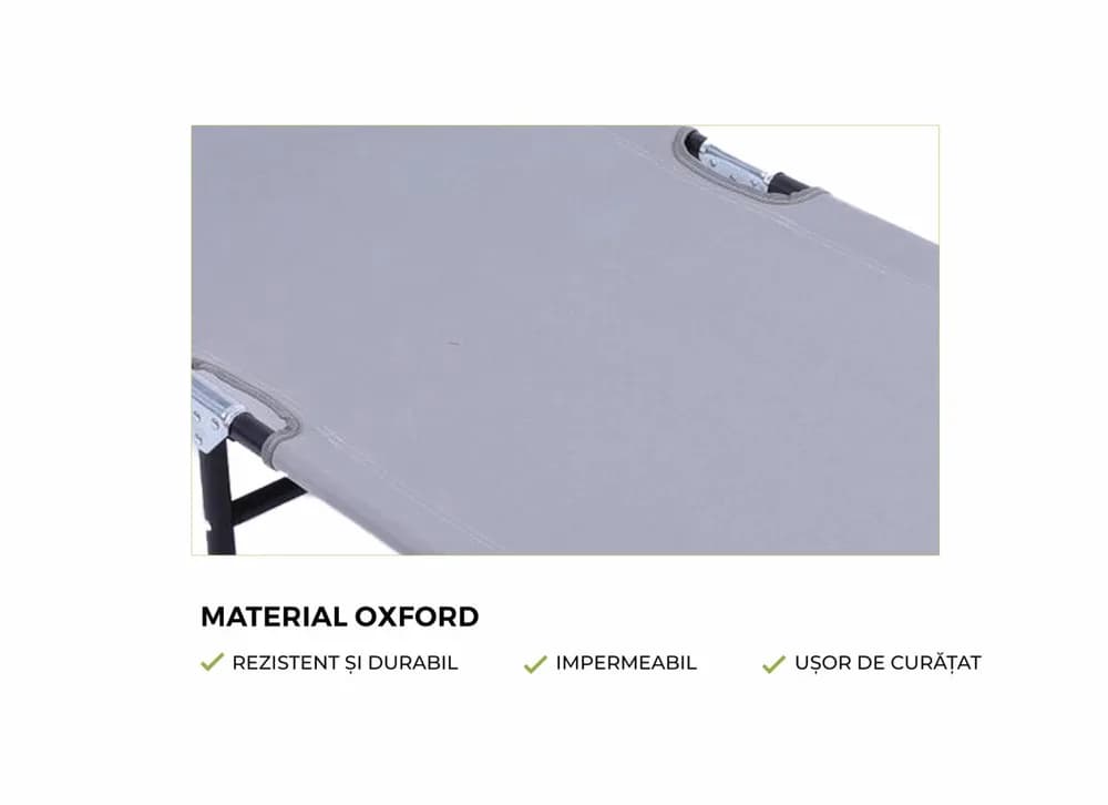 HEINNER SEZLONG CU PARASOLAR 186X55X24CM GRI — miniatură