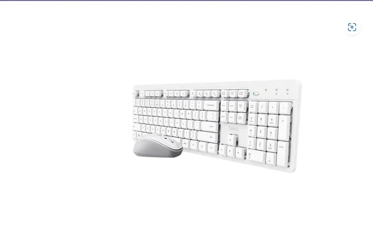 Kit Wireless tastatura si mouse Trust Ody II, taste numerice, alb