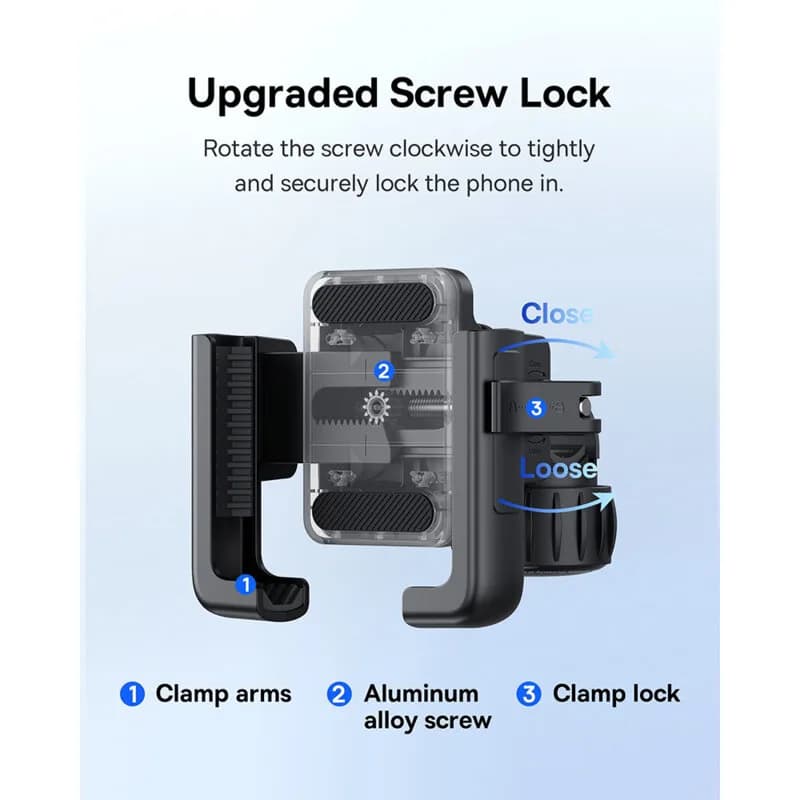 SUPORT bicicleta Baseus GoTrip pt SmartPhone, fixare de bare de diferite dimensiuni, negru "C40572301111-00" - 6932172658342 — miniatură