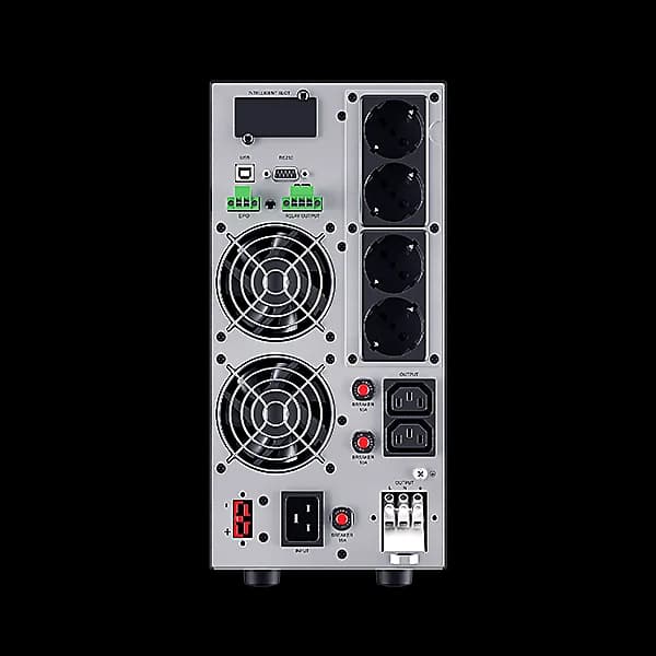 UPS CYBER POWER Online dubla conversie cu Sinusoida Pura, slim tower, 3000VA 2700W, 2xIEC C13 4xSchuko, 6x 12V/9Ah, USB,RS232, Slot SNMP, GreenP, seria OLS, "OLS3KECR" — miniatură