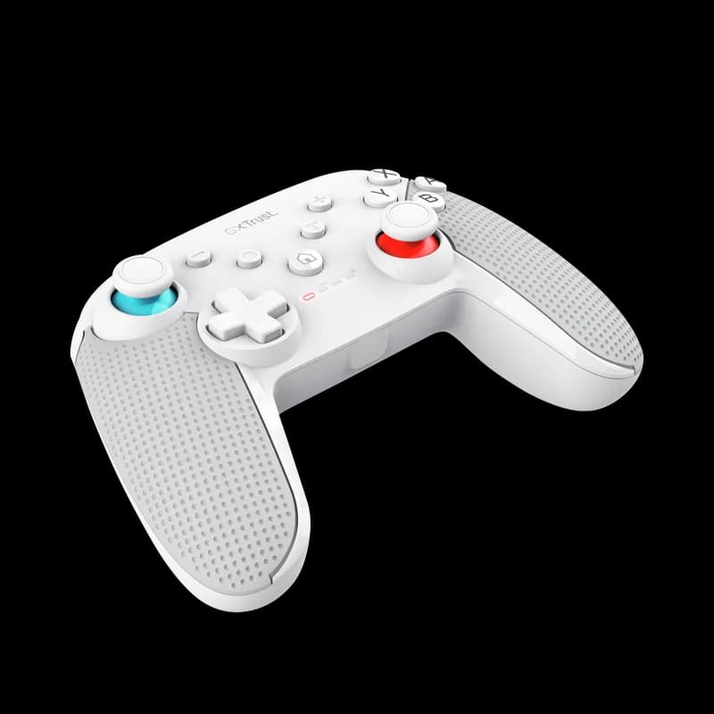 Controller wireless Trust Muta pentru consola Nintendo Switch, 15 butoane, controale: A, B, X, Y, L1, L2, L3, R1, R2, R3, reset, 8-way, start, select, d-input, alb
