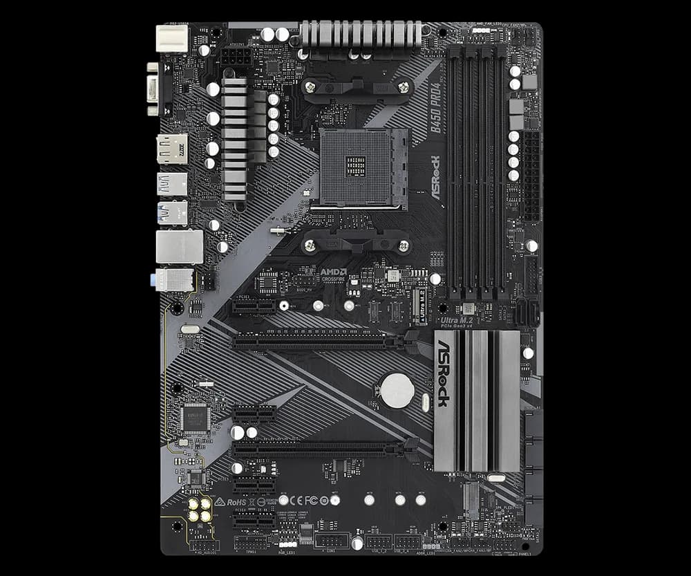 Placa de baza ASRock B450 Pro4 R2.0, Socket AM4, DDR4, ATX — miniatură