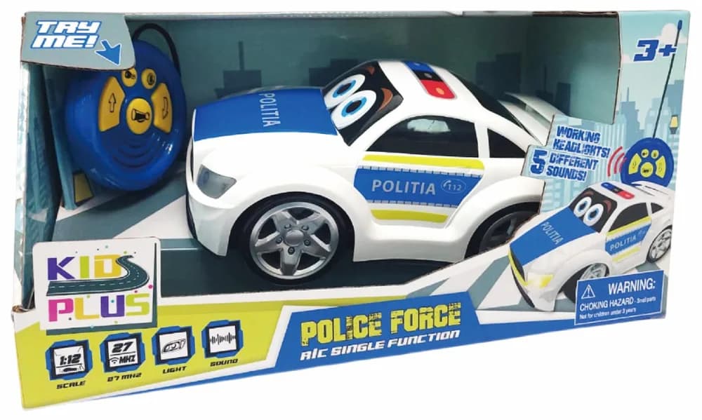 MASINUTA CU TELECOMANDA, SCARA 1/12, 30CM, POLITIA ROMANA — miniatură