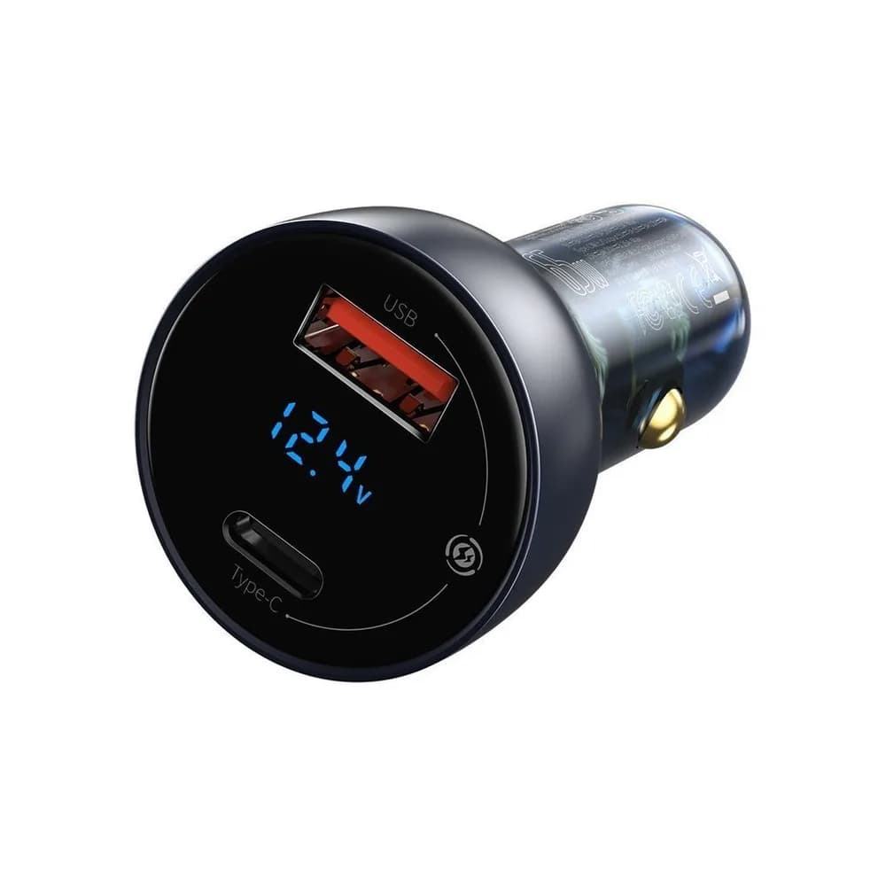 INCARCATOR auto Baseus Particular Digital Display QC+PPS,1xUSB Output 4.5V/5A,1xUSB Type-C Output 5V/3A,65W, pt. bricheta auto, afisaj digital,gri "CCKX-C0G"-6953156223189 — miniatură