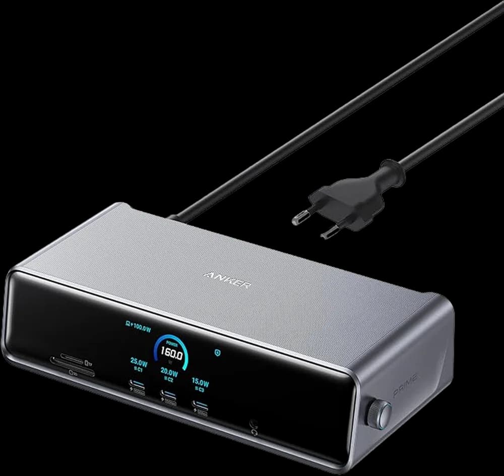 DOCKING Station Anker Prime 14-in-1, porturi: 3 x USB-C, 3 x USB-A, 2xHDMI, 1xDisplay port, RJ-45 2.5Gbps, SD,TF, afisaj digital, PD 140W, conectare prin USB-C, retea, gri, "A83B33A1" ( - 0194644291846
