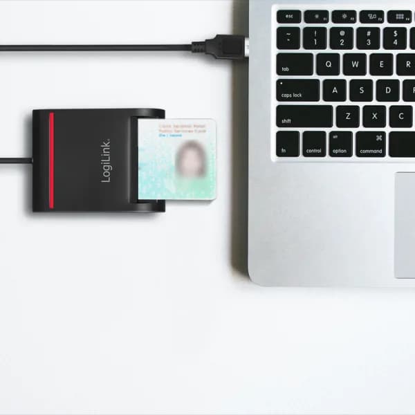 CITITOR DE CARDURI LOGILINK, pentru smart ID, USB 2.0, 0.9m, negru, "CR0047" — miniatură