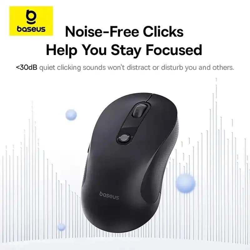 MOUSE Baseus F02 PC sau NB, bluetooth, optic, 800/ 1200/1600 dpi,butoane/scroll 6/1, silent click, negru,"B0203203" - 6932172693350 — miniatură
