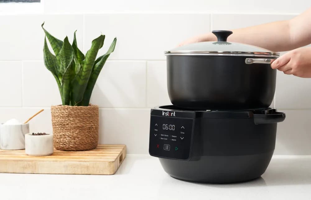 Slow Cooker Instant Pot, 800W, Capacitate 7.1L, Keep Warm, 4 in 1, control digital, Negru — miniatură