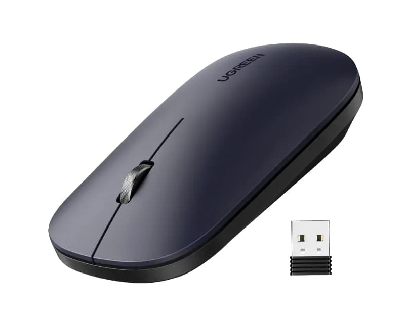 MOUSE Ugreen, "MU001" PC sau NB, wireless 2.4GHz, optic, 3/1 butoane/scroll, 4000 dpi, negru "90372" - 6957303893720