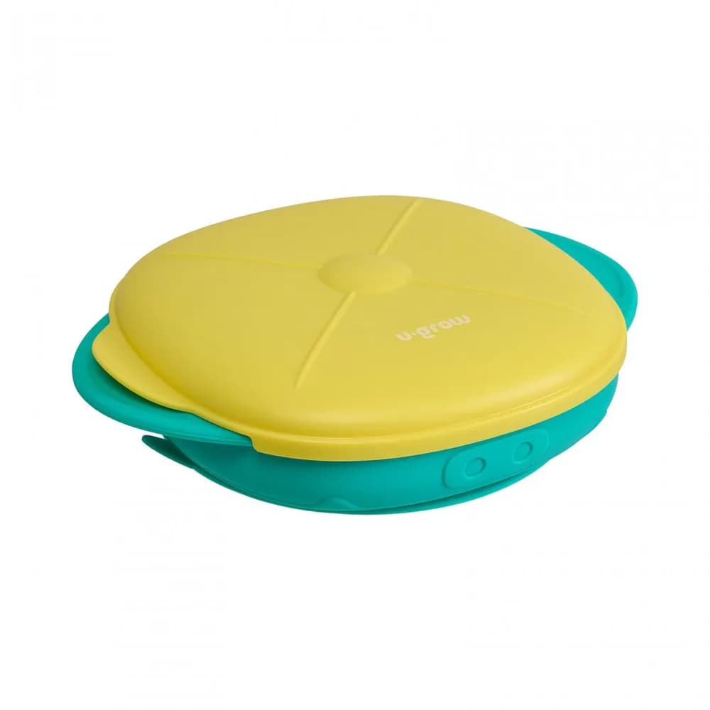 Farfurie silicon cu capac, galbena, U-Grow
