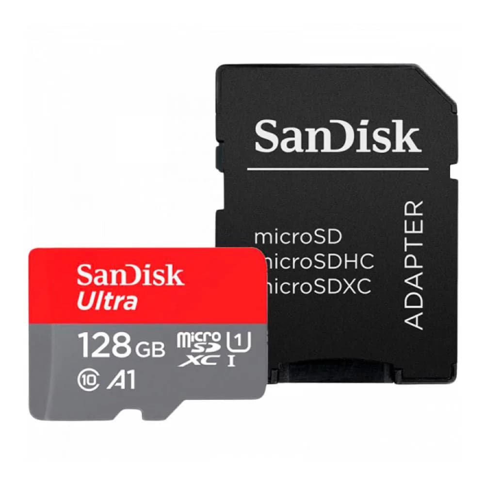 Card de Memorie MicroSDXC SanDisk Ultra, 128GB, Clasa 10, R/W speed: up to 100MB/s/, 90MB/s, include adaptor SD (pentru telefon) — miniatură
