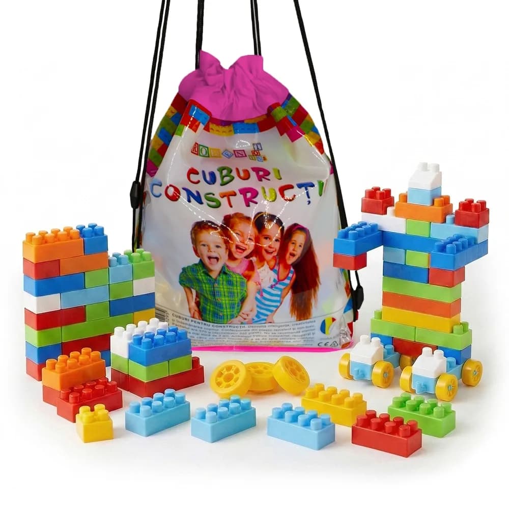 Cuburi constructii in rucsac, 320 piese/570g - ROBENTOYS — miniatură