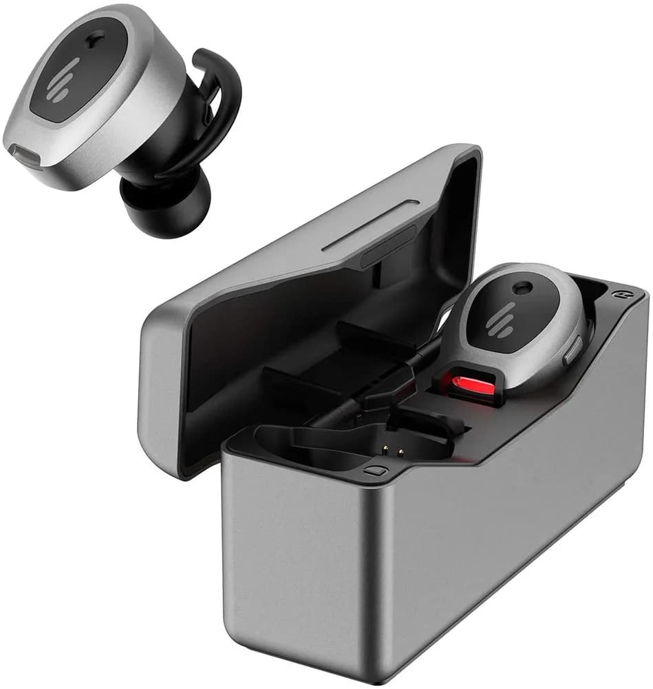 CASTI Edifier, wireless, intraauriculare - butoni, pt smartphone, microfon pe casca, conectare prin Bluetooth 5.0, gri, "TWSNB-MG" — miniatură