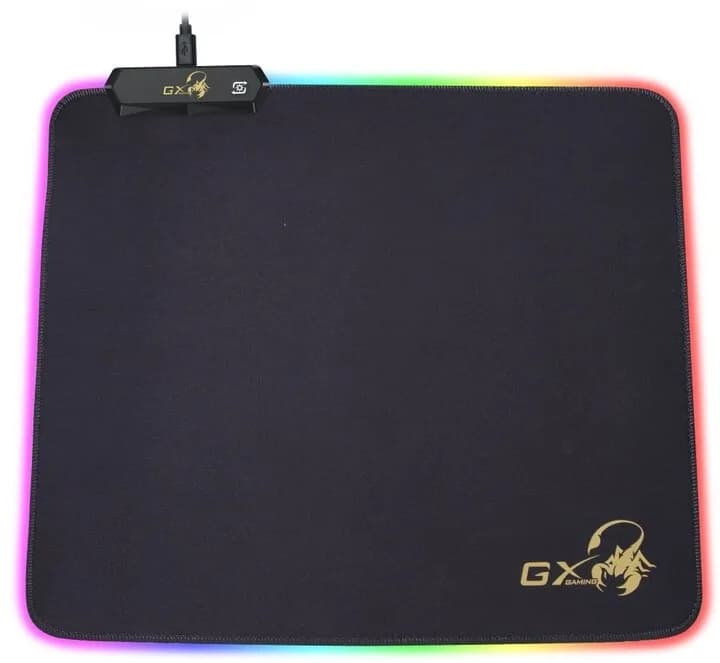Mouse PAD GENIUS, "GX-Pad 300S RGB", gaming, cu led, cauciuc si material textil, 320 x 270 x 3 mm, negru, iluminat RGB, "31250005400"