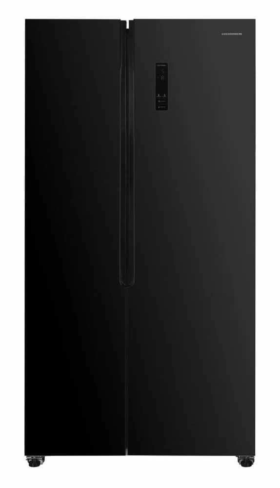 Side by Side HEINNER HSBS-HM532NFGBKE++, No Frost, 532 L, Clasa E, Sticla neagra