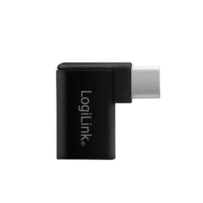 ADAPTOR LOGILINK, pt. smartphone, USB 3.2 Type-C (T) la USB 2.0 (M), USB-C 90 grade, pana la 5V / 3A 15W, negru, "AU0055" — miniatură