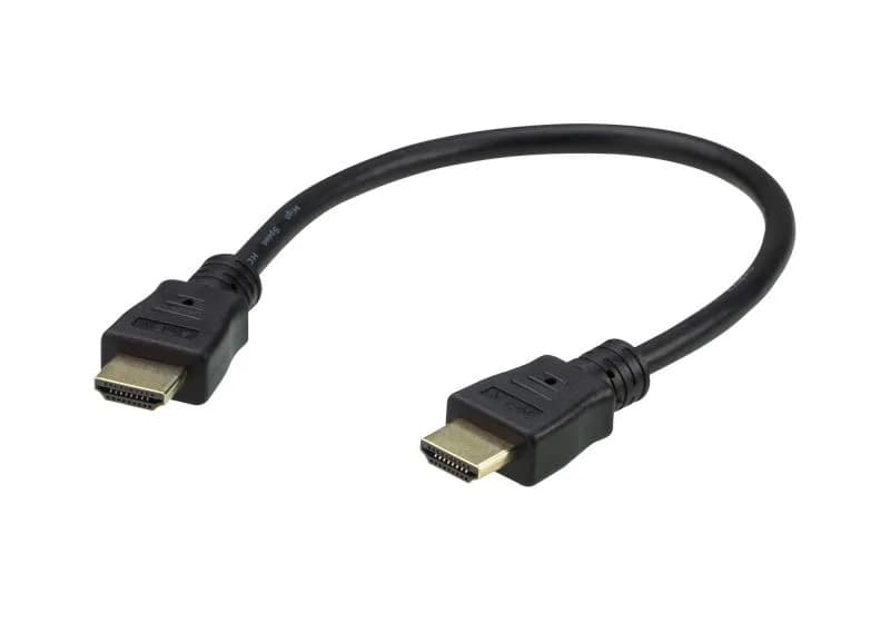 Cablu ATEN 2L-7DA3H. Lungime cablu: 0,3 m, Conector 1: HDMI Tip A (Standard), Conector 1 gen: Tată, Conector 2: HDMI Tip A (Standard), Conector 2 genuri: Tată, Placare contacte conectori: De aur, 3D, Culoarea produsului: Negru, De aur