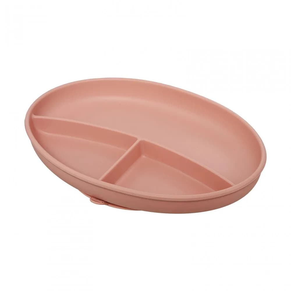 Set diversificare 5 piese silicon : baveta, bol, farfurie, lingurita si furculita, roz, U-Grow — miniatură