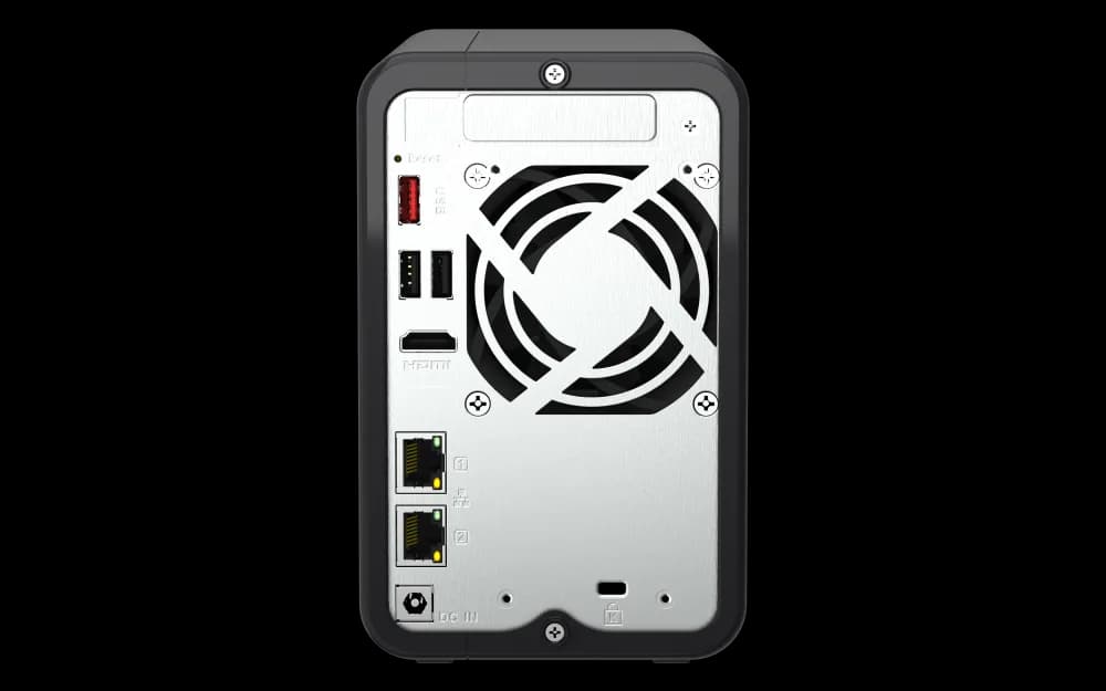 NAS QNAP 264 2-Bay, CPU Intel Celeron N5105/N5095 4-core/4-thread Processor, RAM 8 GB DDR4 (onboard, not expandable), HDD 2 x 2.5"/3.5" SATA 6Gbps + 2 x M.2 2280 PCIe Gen 3 x1 SSD slots (neincluse), LAN: 2 x 2.5GbE (optional 10GbE expansion via a PCIe card), USB3.2 Gen2: 2 x Type-A USB2.0: 2, tower — miniatură