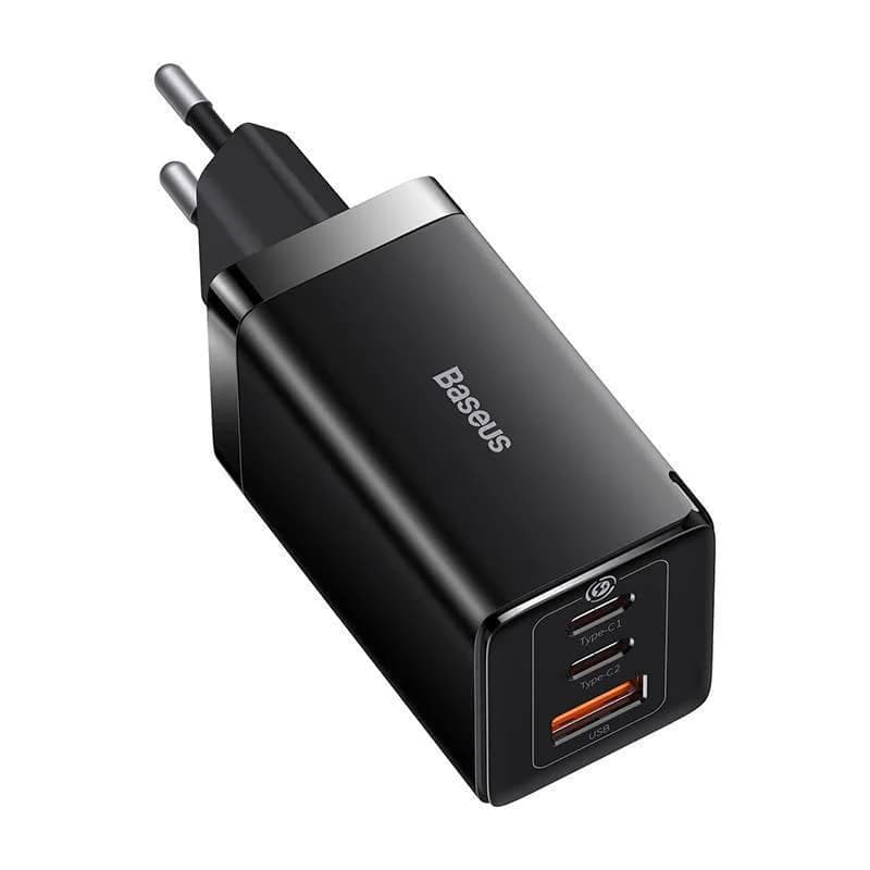Incarcator retea Baseus GaN5 Pro, 65 W, 3 porturi, Negru — miniatură