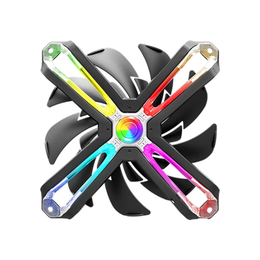 Ventilator Zalman "SF120", 120mm, 1500 RPM, FDB bearing, 54 cfm, RGB, 3-pin, 4-pin PWM, negru, "ZM-SF120" — miniatură