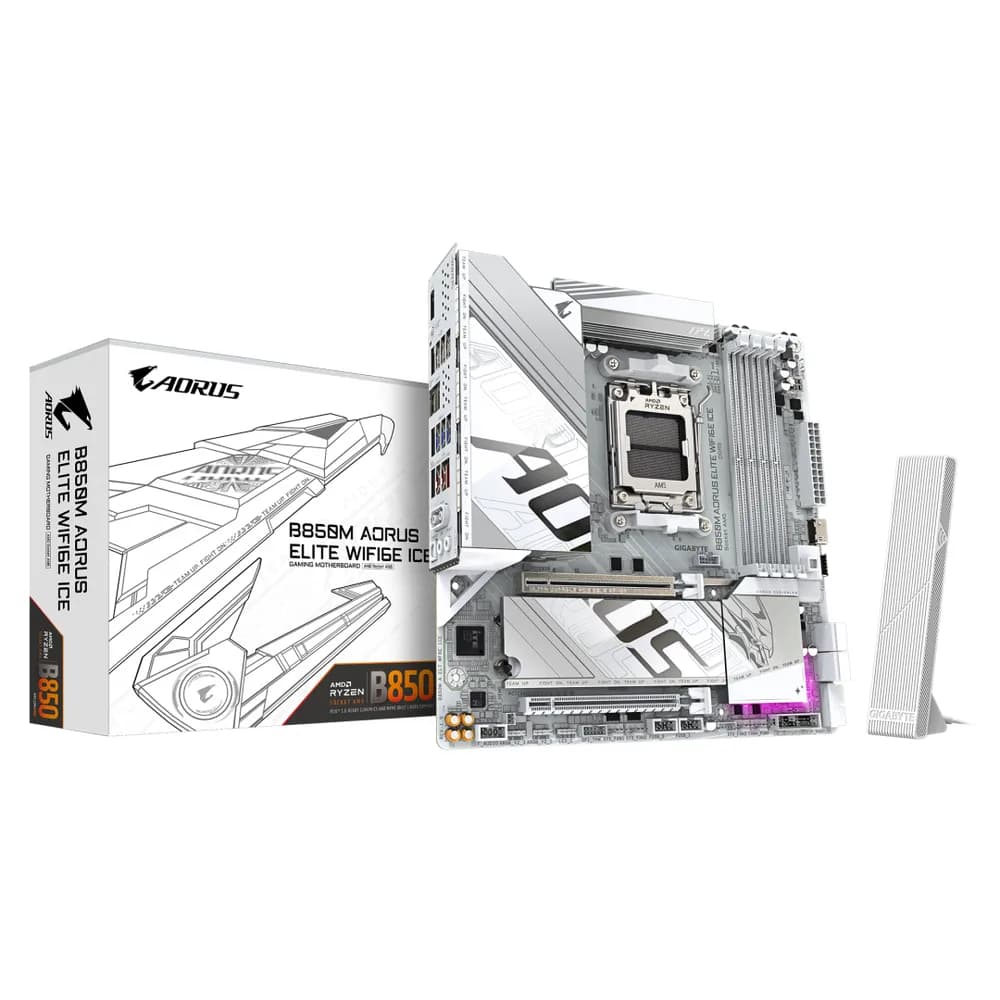 Placa de baza Gigabyte B850M AORUS ELITE WIFI6E ICE, Socket AM5, DDR5, Micro-ATX