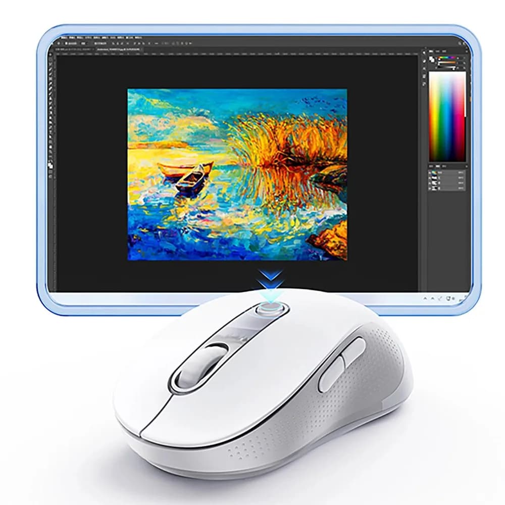 MOUSE Baseus F02 PC sau NB wireless, 2.4Ghz, optic, 800/ 1200/1600 dpi, click silentios, butoane/scroll 4/1, alb, "B0203302" - 6932172693404 — miniatură