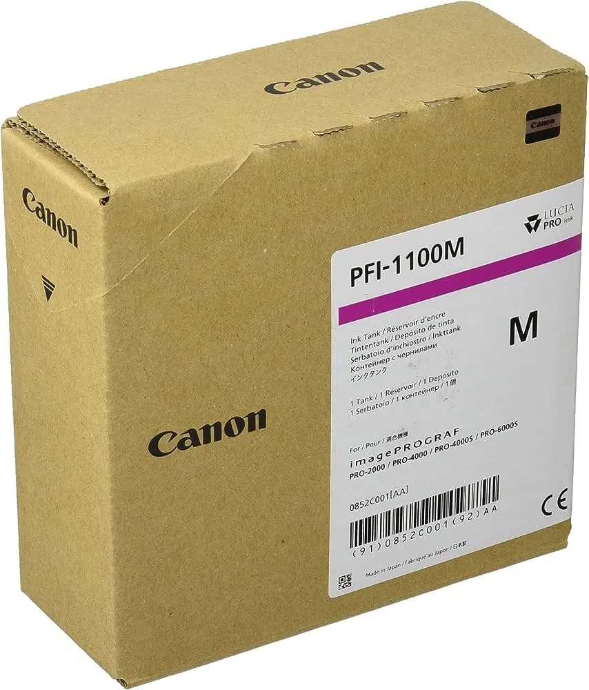 Cartus Cerneala Original Canon Magenta, PFI-1100M, pentru IPF PRO-2000|PRO-4000|PRO-6000, 160ml, incl.TV 0.15 RON,NOPP, "0852C001AA" — miniatură