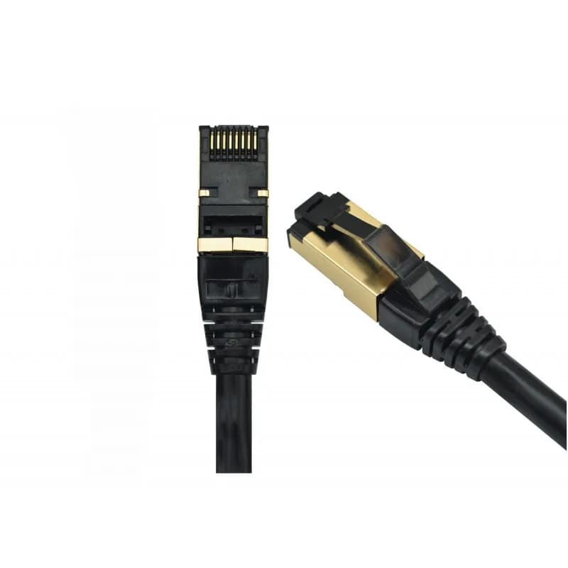 Patchcord FFTP RJ45-RJ45 Cat.8, LSZH, 2m, negru - EMTEX "FFTP-8-2-BK-LSZH-EMT"
