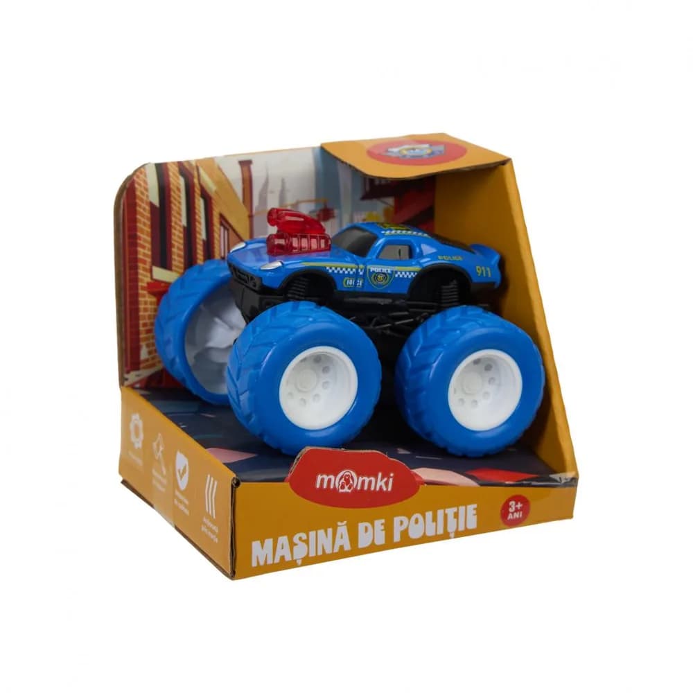 MASINA DE POLITIE, 8.5CM, ALBASTRA, MOMKI — miniatură