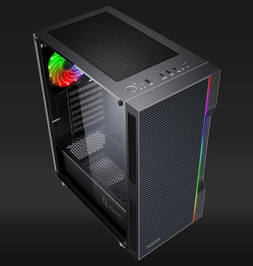 Carcasa AQYRIS ELECTRA Mid Tower ARGB NEGRU — miniatură