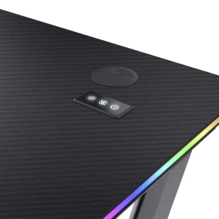Birou gaming Trust GXT 709 Luminus, iluminare RGB, greutate 15.5 kg, greutate maxima 150 kg, negru — miniatură
