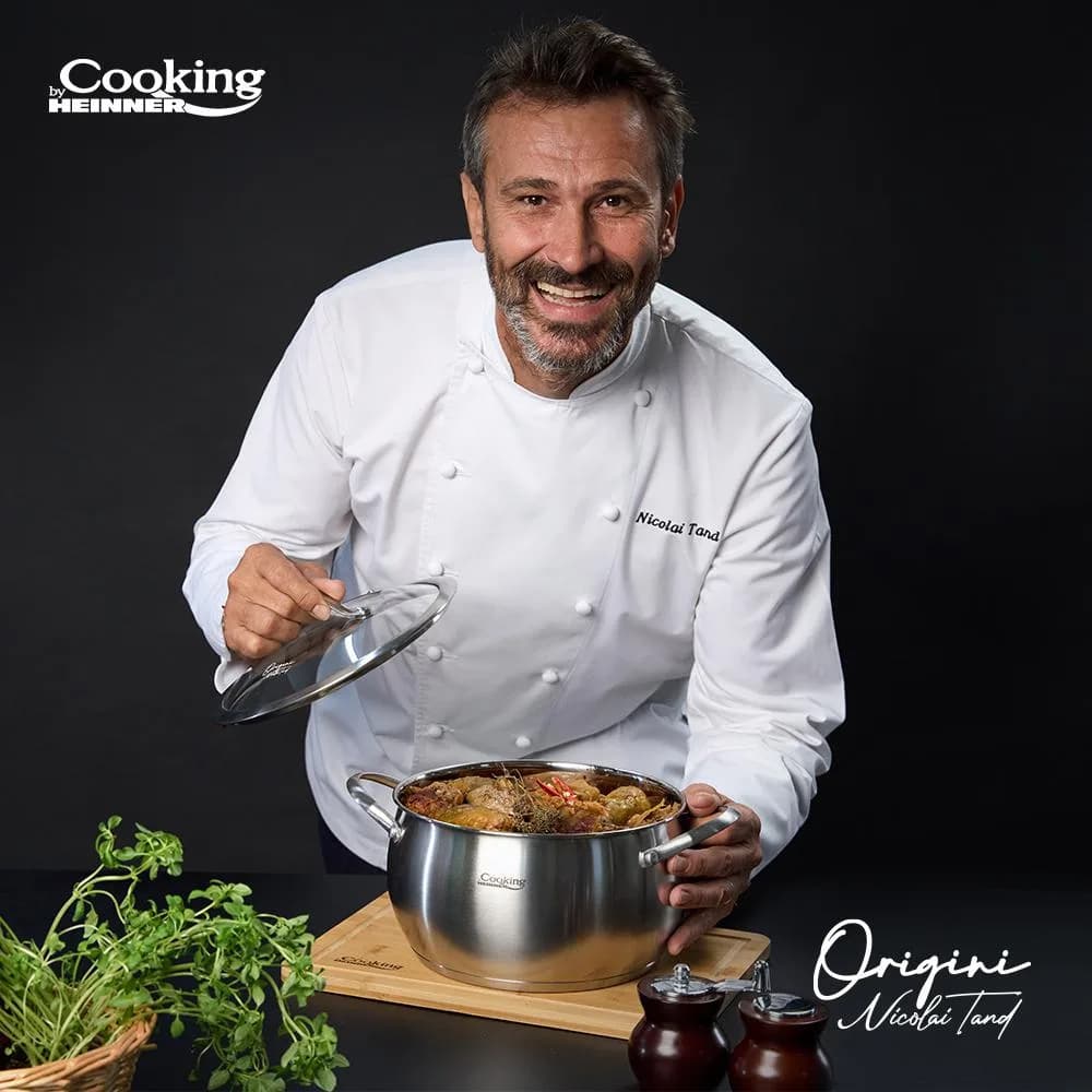 SEMIOALA INOX+CAPAC 22x11.5L, 4.3L, NICOLAI TAND, ORIGINI, COOKING BY HEINNER — miniatură