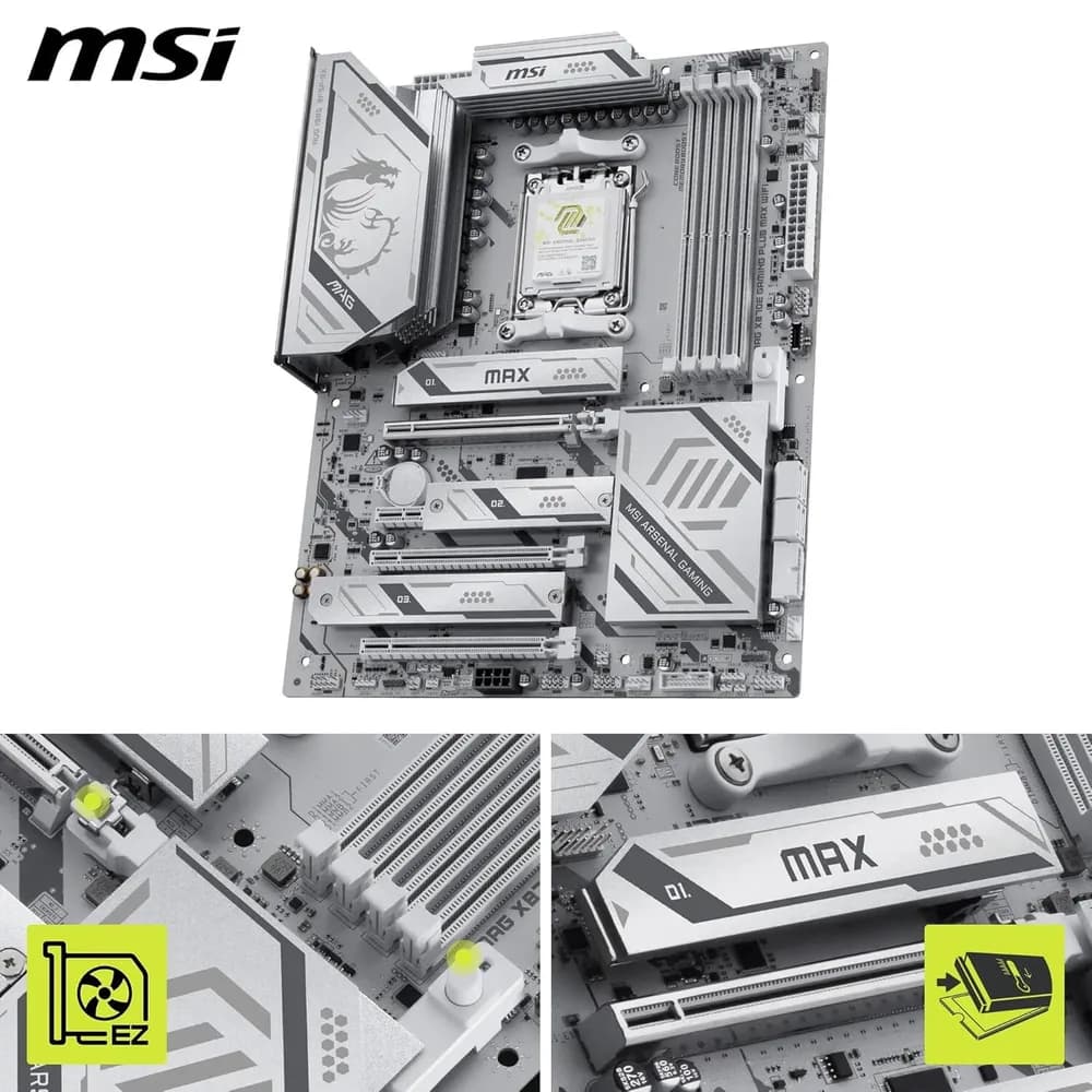 Placa de baza MSI MAG X870E GAMING PLUS MAX WIFI, AM5, DDR5, Wi-Fi, BT, ATX, Alb 7E70-016R "MAG X870E GAMING PLUS MAX WIFI" — miniatură