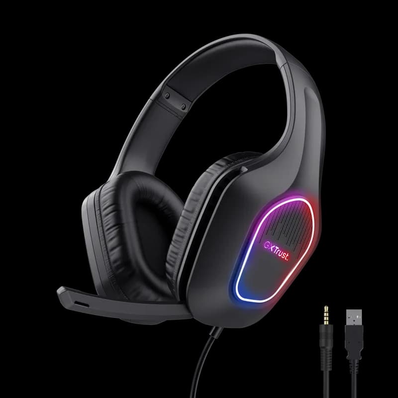 Casti Gaming Head-band Trust GXT 416 ZIROX, Wired, Negru
