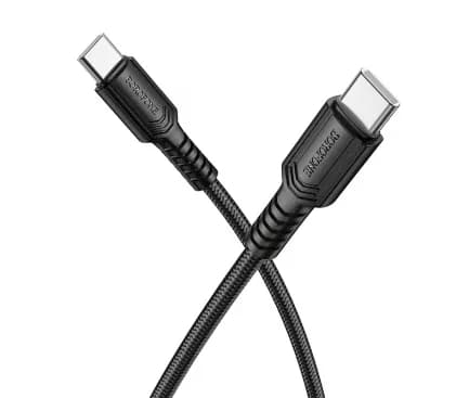 CABLU alimentare si date Borofone "BX116", Fast Charging Data Cable pt. smartphone, USB Type-C la USB Type-C, 60W, 1m, negru "6941991119835"