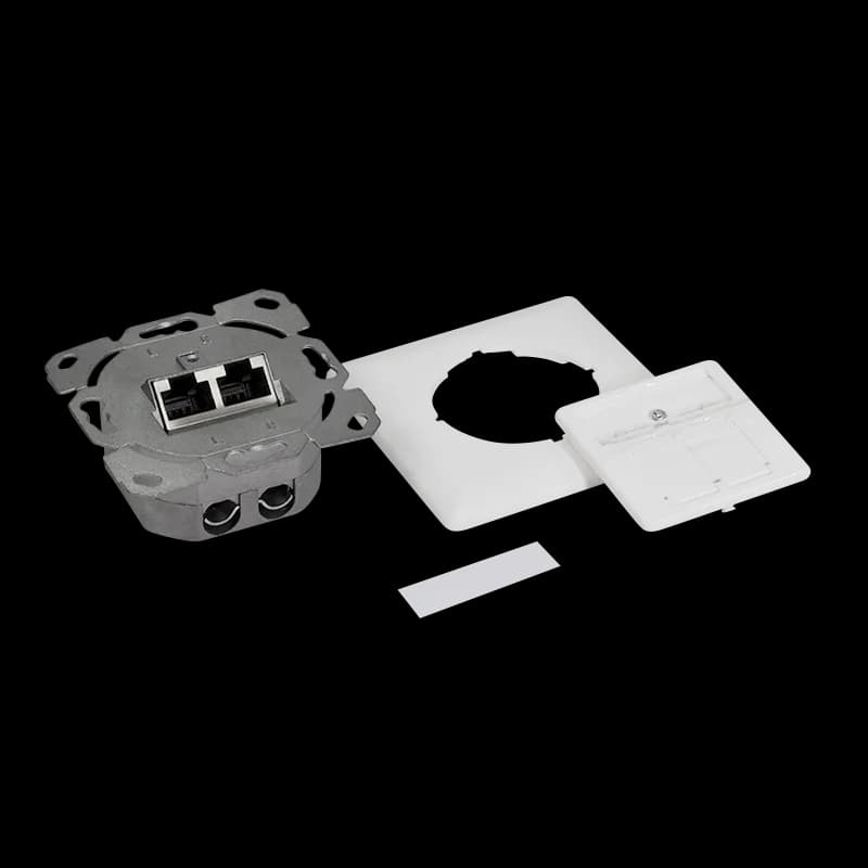 PRIZA RJ-45 aplicabila cu 2 iesiri LOGILINK pt. cablu FTP, Cat6A, RJ-45 (M) x 2, ecranat, plastic cu metal, signal white, 1 buc, "NP0127" — miniatură