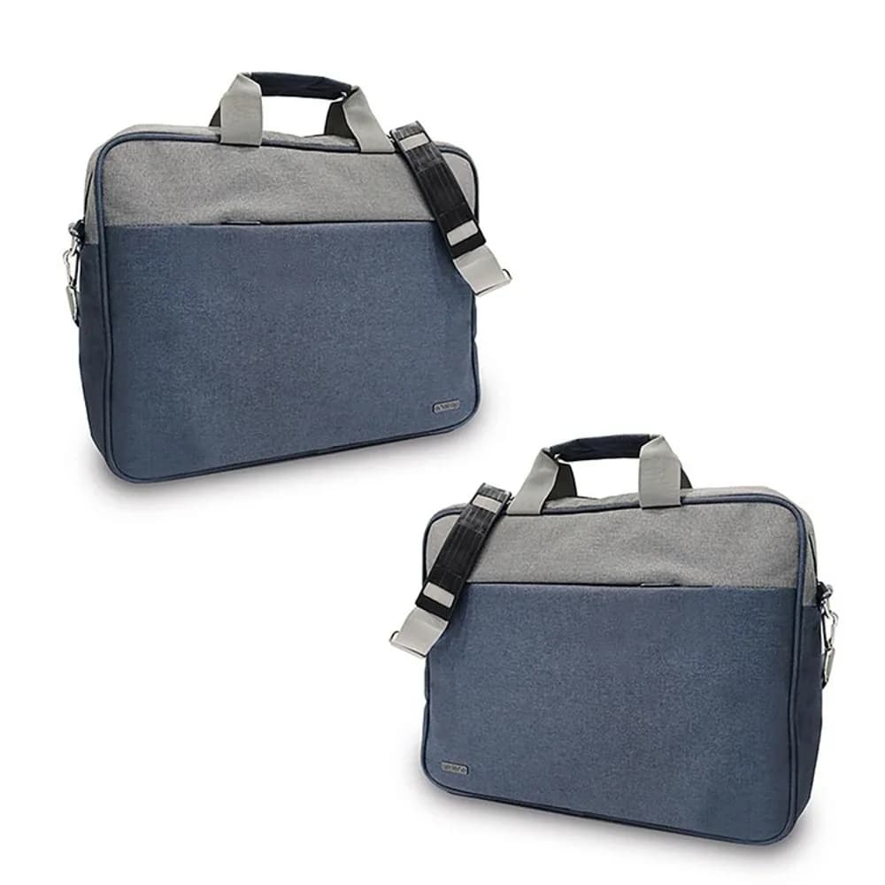 Geanta laptop, albastru/gri, 39x7x30 cm - OFFISHOP — miniatură