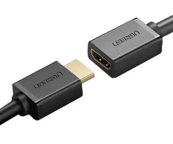 CABLU video Ugreen, "HD107" adaptor HDMI (T) la HDMI (M), rezolutie maxima 4K UHD (3840 x 2160) la 60 Hz, conectori auriti, 1m, negru "10141" - 6957303811410 — miniatură