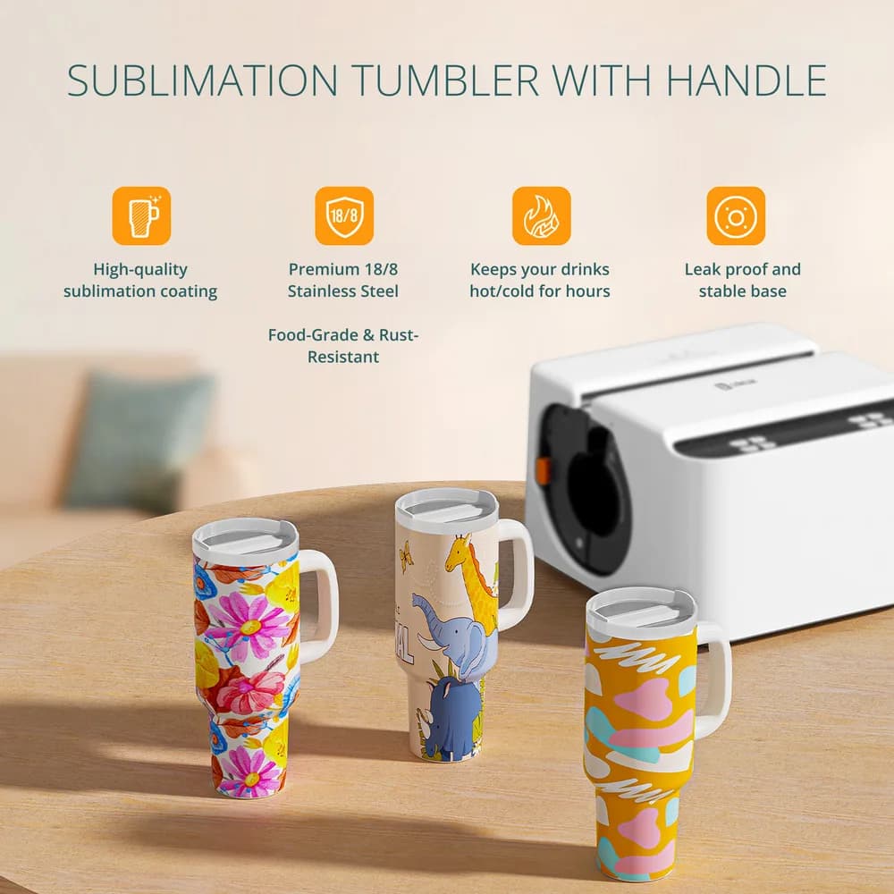 Material pentru gravare laser LOKLiK 40oz Sublimation Handle Tumbler Blanks — miniatură