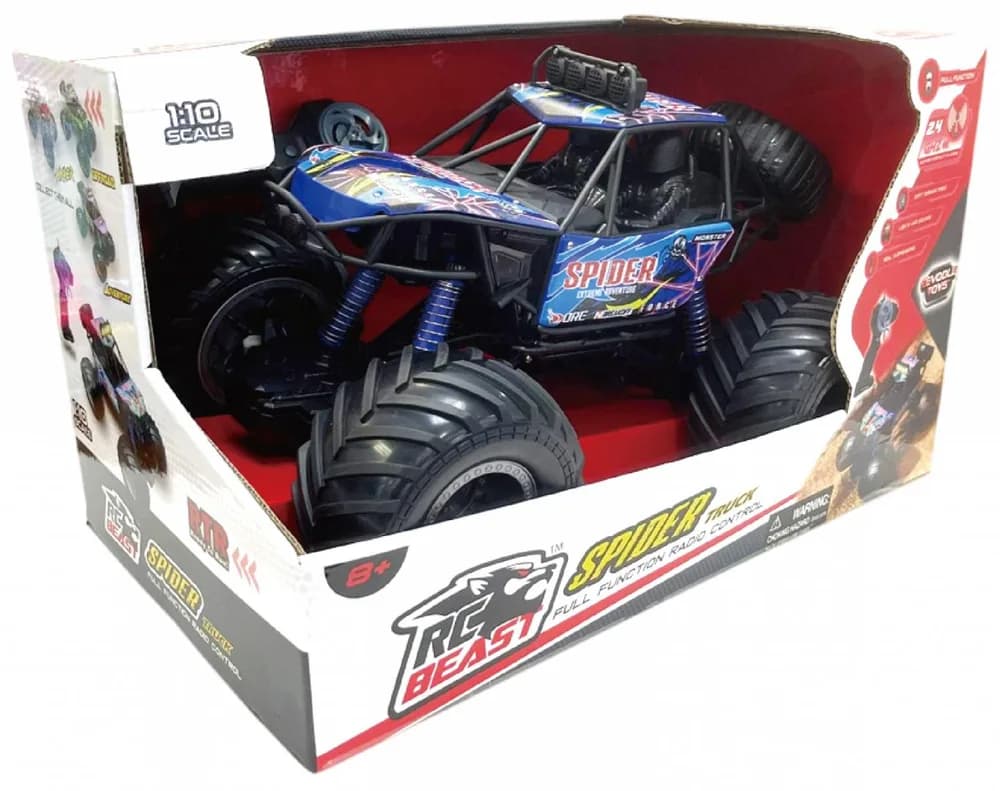 MASINUTA CU TELECOMANDA BIG FOOT, SCARA 1/10, 44CM, DIVERSE CULORI- ALBASTRU SI VERDE — miniatură
