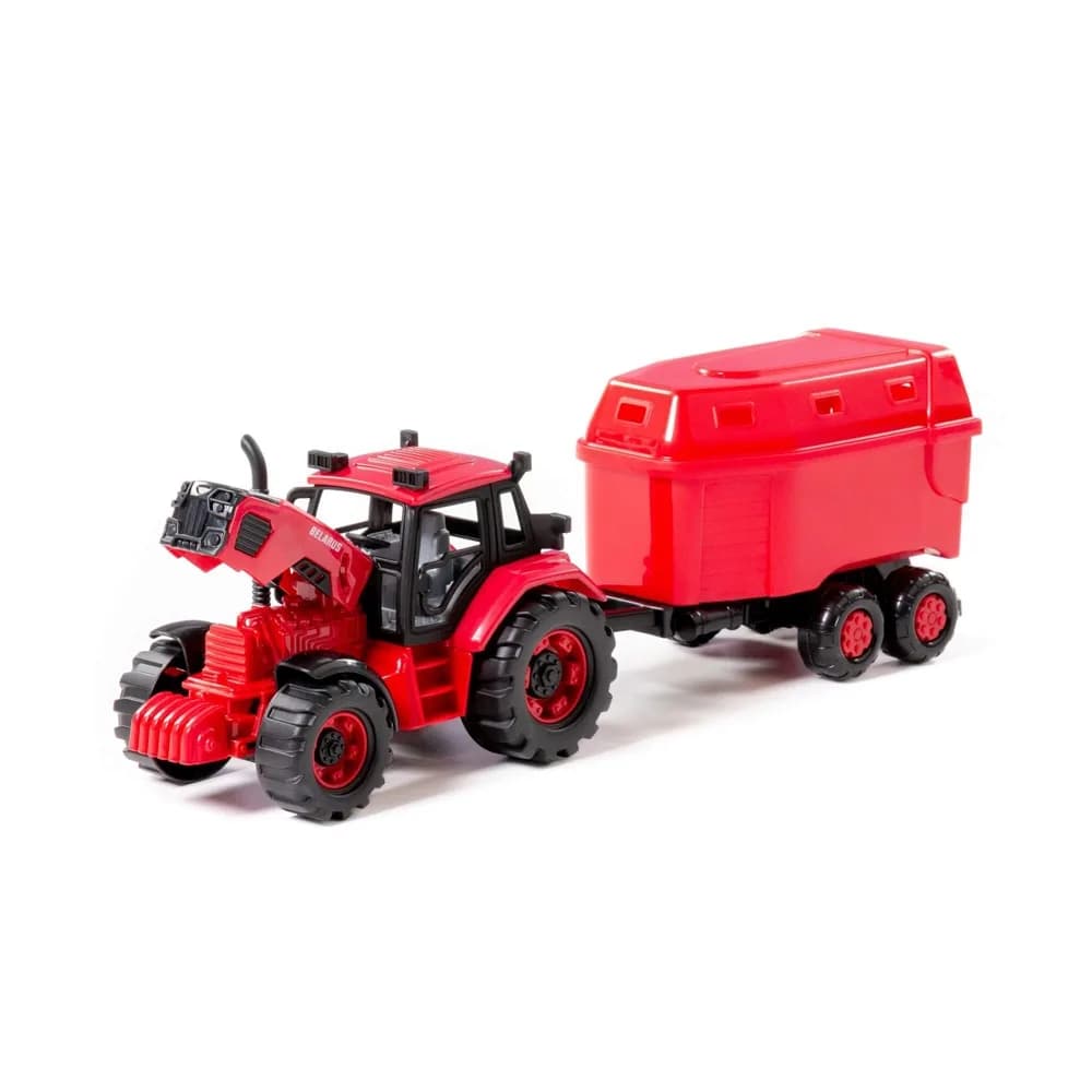 Tractor cu remorca animale, 40x11.5x17 cm, Polesie — miniatură