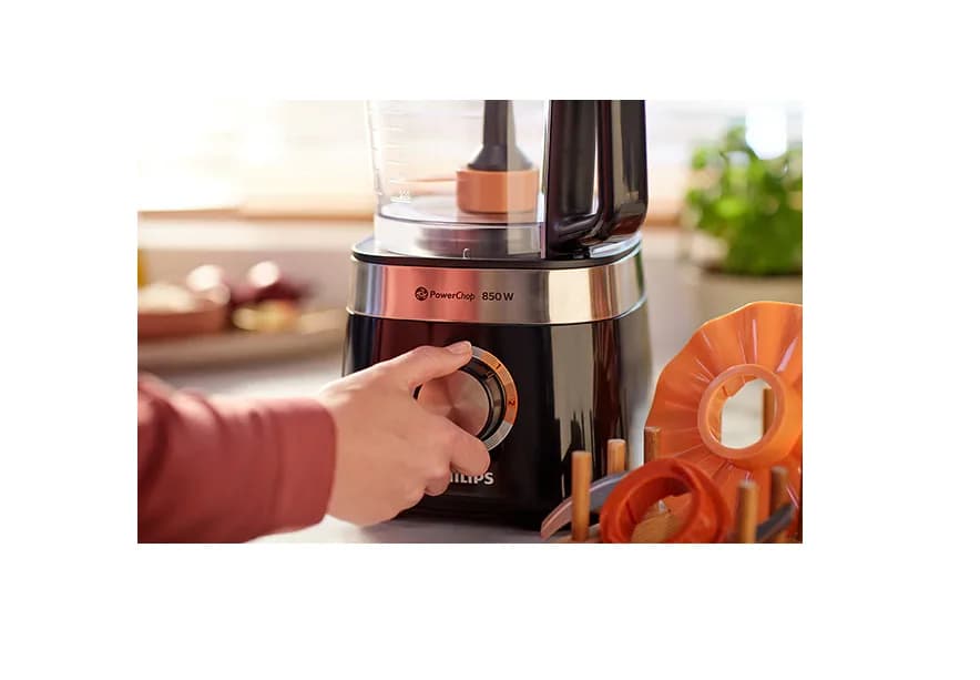 Robot de bucatarie PHILIPS Viva Collection HR7530/10, vas 2.1l, blender 1.5l, 850W, 2 trepte viteza, Negru — miniatură