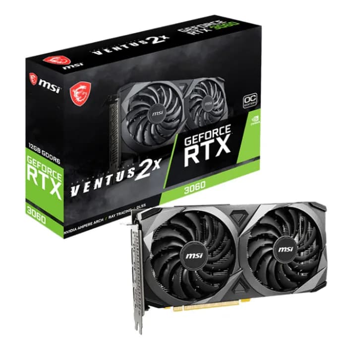 MSI GeForce RTX 3060 VENTUS 2X 12G OC 12GB GDDR6 PCIe 4.0 2xHDMI 2.1 3xDP 1.4, "GEFORCE RTX 3060 VENTUS 2X 12G OC"