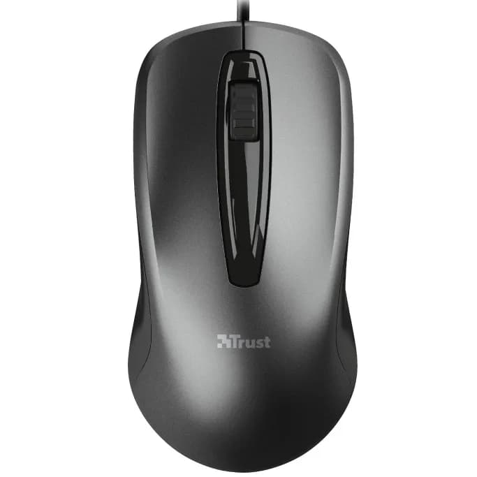 MOUSE TRUST, "Carve", PC sau NB, cu fir, USB, optic, 1200 dpi, butoane/scroll 3/1, negru, "TR-23733"